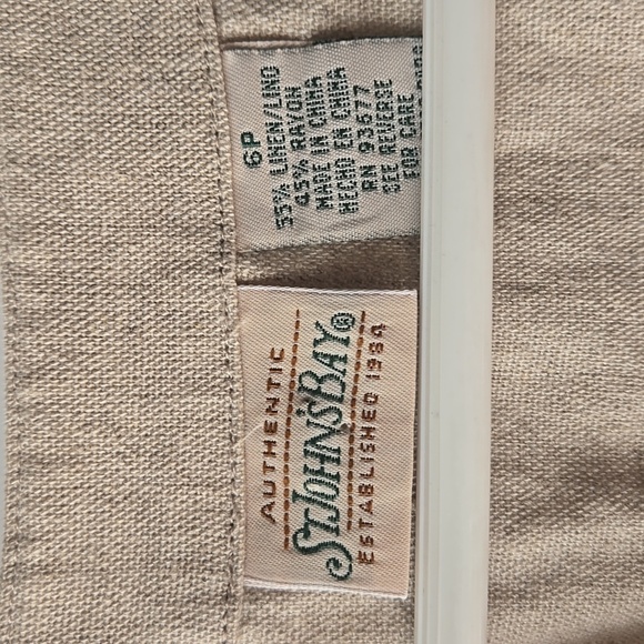 St. John's Bay Linen Blend Sleevelss Button Down Midi Dress - Picture 6 of 7